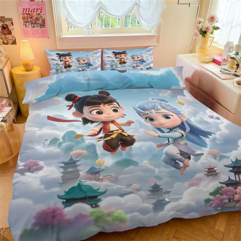哪吒敖丙被套四j件套全棉魔童闹海儿童学生宿舍床上用品三件套