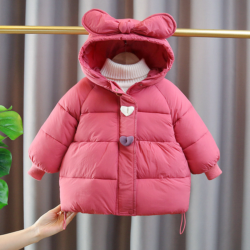 女童棉服2024新款时尚冬季洋气冬装女宝宝中长款儿童外套女孩上衣