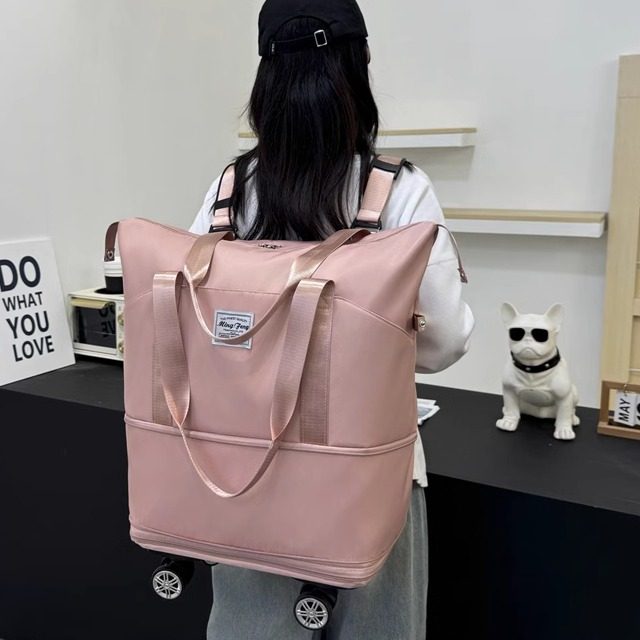 万向轮折叠行李包拉杆箱旅行包超大容量女行李袋带滑轮旅游便携包