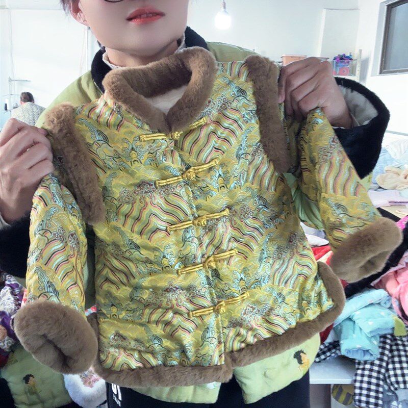手工棉花棉袄中小童儿童婴儿冬加厚唐装马甲男童唐装演出服装