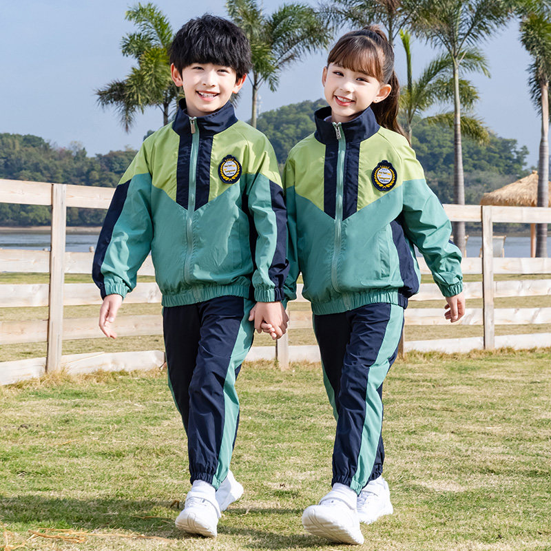 春秋装儿童班服运动会小学生中学生校服幼儿园园服冲锋衣男女套装