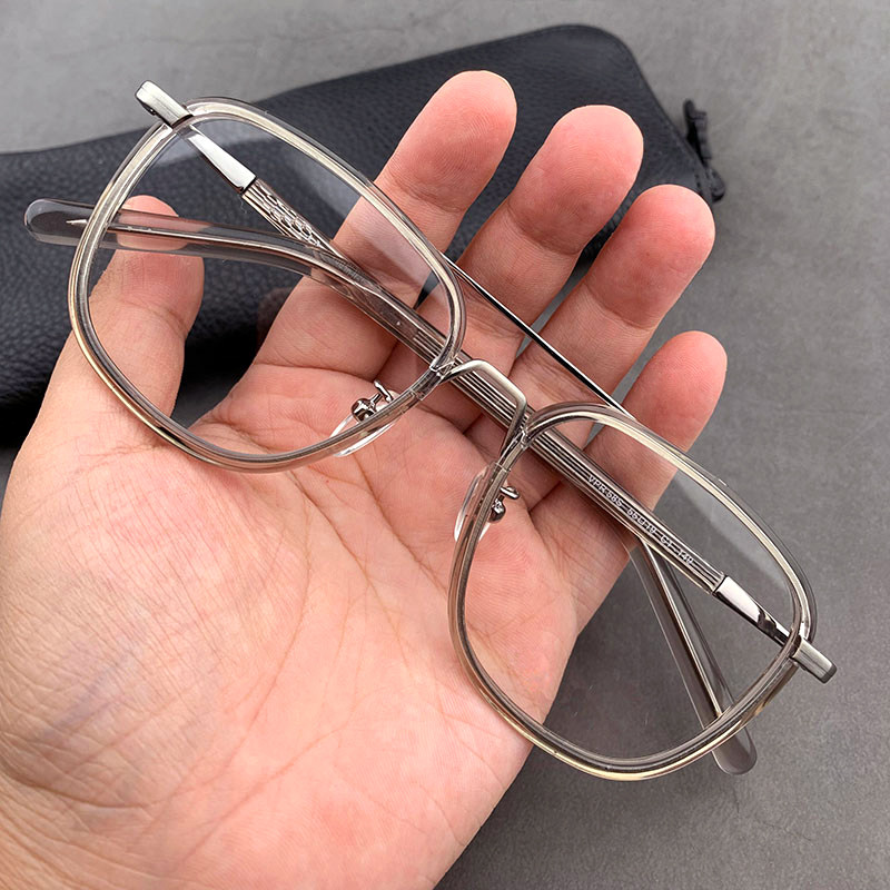 简丹剋萝心潮百搭眼镜框男护目大框双梁复古配近视大脸长脸眼镜架