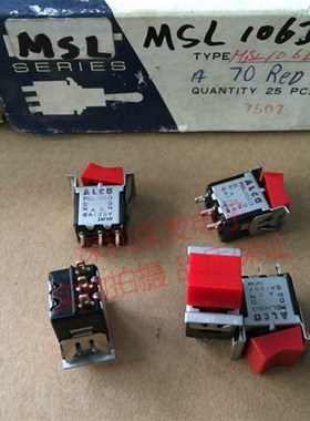 MSL106D原装日本ALCO 微型左右翘板开关船型开关单排3脚2档5A125V