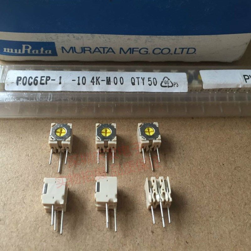 POC6EP-1-104K日本村田精密可调电阻微调电位器104 100K立式3脚侧