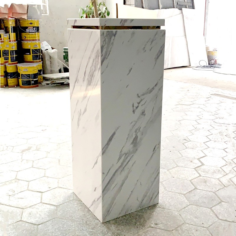 简约现代大理石雕塑台定制酒店会所样板房石头摆件底座艺术品展台