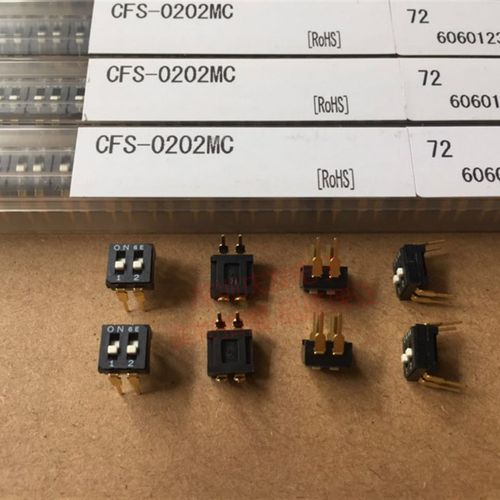 CFS-0202MC原装日本COPAL拨码开关2位2P平拨编码2.54MM脚距镀金脚