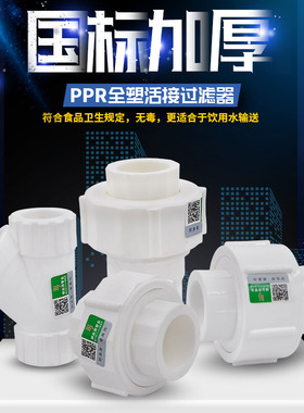 PPR全塑活接活接头过滤器止回阀活接20 4分25PPR水管管件配件