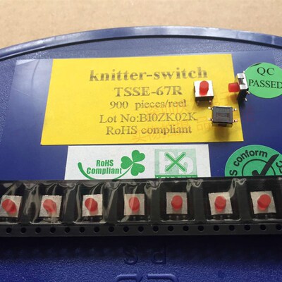 TSSE-67R德能Knitter轻触开关6*6*5.2MM防水防尘硅胶软头2.6N力度