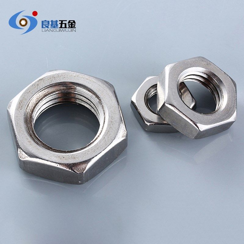 304不锈钢薄型六角细牙螺母扁螺丝帽M4M5M6M8x0.5 M6M8M10*0.75mm