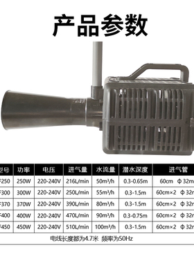 海利BF系列造浪泵锦鲤鱼池推水爆氧机大型爆氧泵增氧泵潜水氧气泵