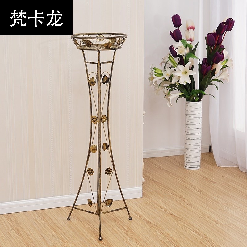 花架高脚单个绿萝铁艺客厅单层简约现代美式落地欧式创意摆件装饰