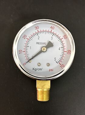 Pressure gauge 压力表 直径60mm 压力 5kg/cm2 70psi 螺纹pt1/4