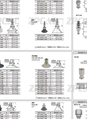 SMC型防静电真空吸盘ZPT20BGN 25BGN 32BG 40BG 50BGN-A6/A8/A01