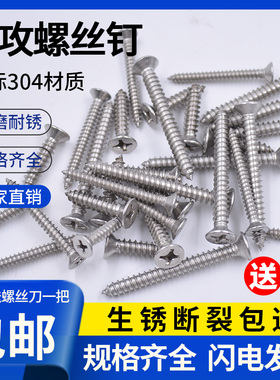 304不锈钢螺丝钉m2自攻螺丝m4平头十字螺丝m3m5.5m6加长沉头螺丝