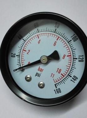 表面直径40MM 轴向压力表 Y-40Z 0-160psi 11bar 背出接口1/4npt