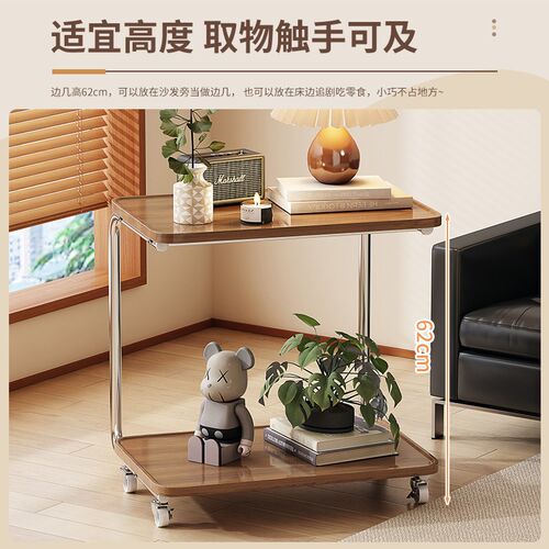 可移动小茶几茶桌简约现代小桌子小推车置物架沙S发边柜边几床头