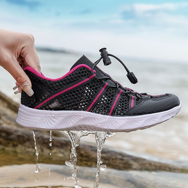 夏天透气网鞋男轻便鞋底镂空透气防臭通风情侣Q款网面男鞋沙滩休