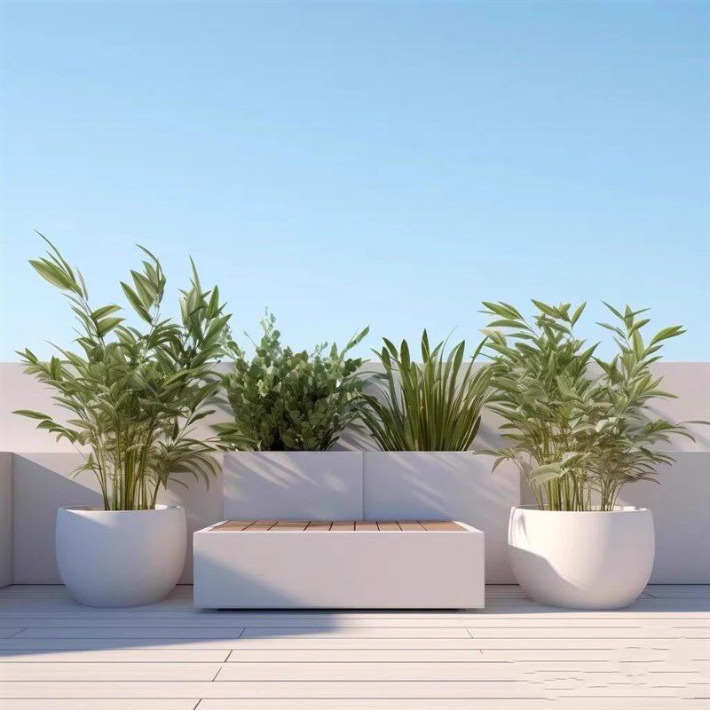 不锈钢户外定制花箱阳台种t植箱广场商业街长方形花坛铁艺成品花
