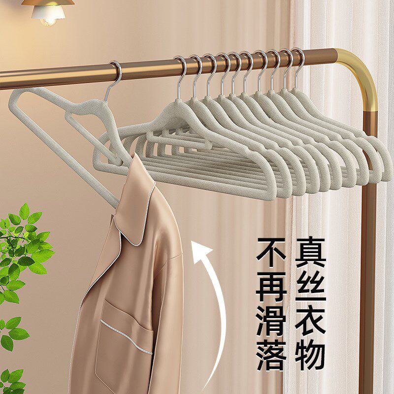 德国植绒衣架家用挂衣整理师专用收纳师挂毛衣无痕防滑衣柜衣撑子