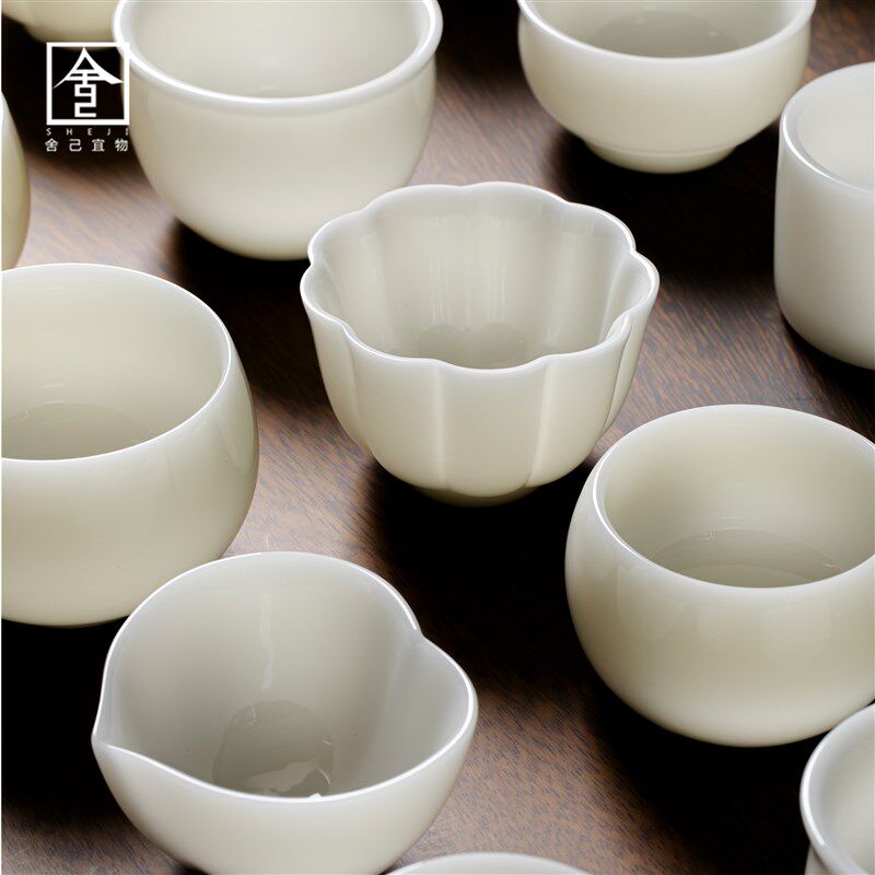 白瓷主人杯璞玉玉瓷通透茶杯y个人主人喝茶杯陶瓷功夫茶具单杯