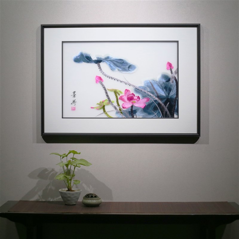 湖南湘绣成品挂画餐厅卧室床头新中式装饰画O现代新中式花鸟装饰