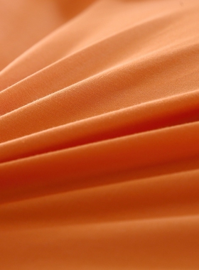 全棉四季a款简约素色橙色单品床单斜纹活性印染纯色单色被单单