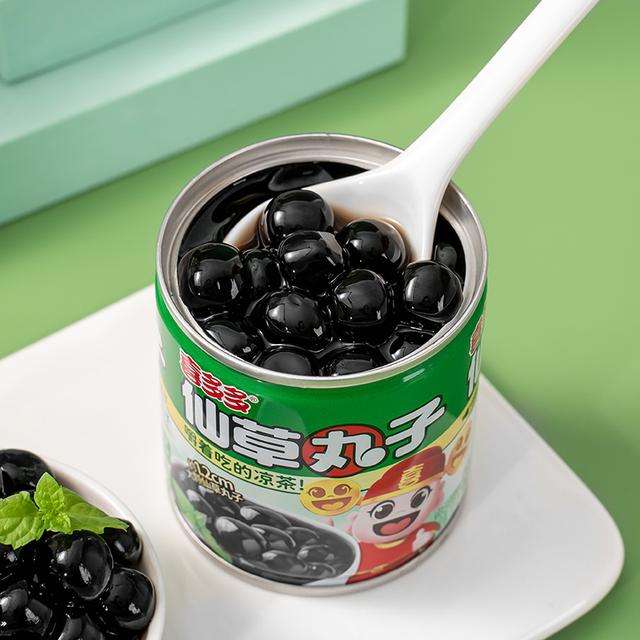 喜多多 加量版仙草丸子清凉饮品即食零食甜品饮料200g*9罐