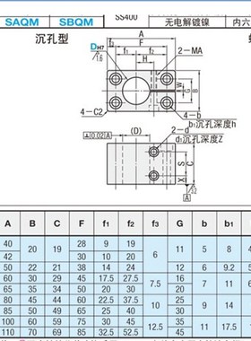 底座用支架 标准方型SAQB SAQM SAQS SBQB SBQM