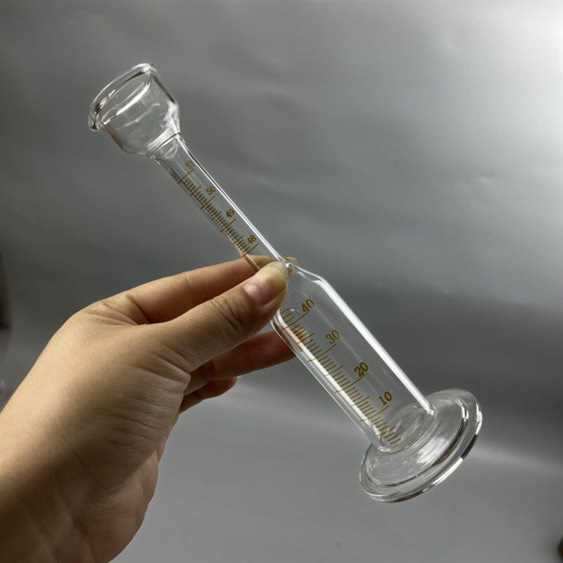 上异径量筒50ml 48到51之间分度0.1ml 0到40ml之间分度1ml玻璃桶