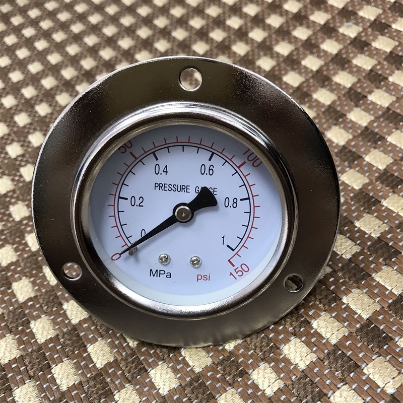 6cm压力表 带安装固定圈 带气管接头压力1MPA150psi接外径8mm气管