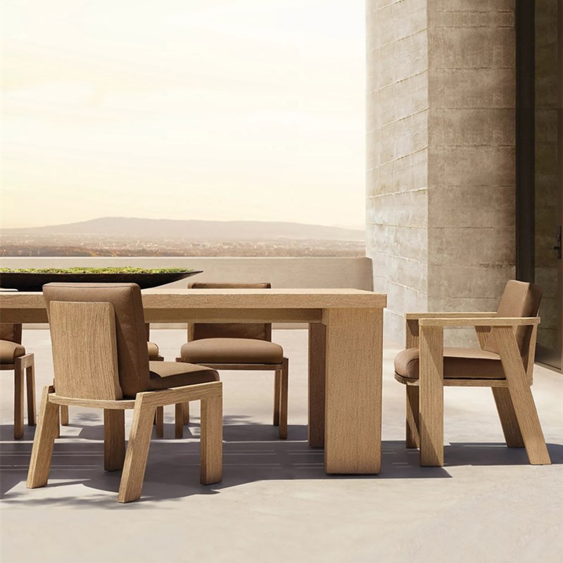 户外桌椅庭院柚木防雨防晒别墅酒店露天室外实木防腐做旧花园家具