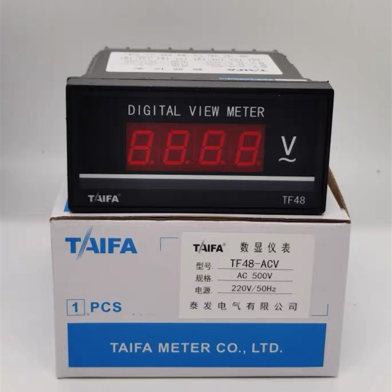TAIFA温州泰发电气TF48-ACV数显电压表/电流表/板表/500V