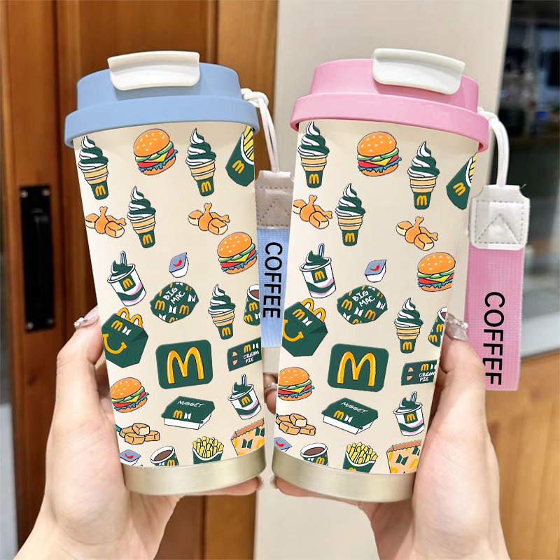 麦当劳套餐保温杯女高颜值大容量咖啡杯办公室ins风2025新款水杯