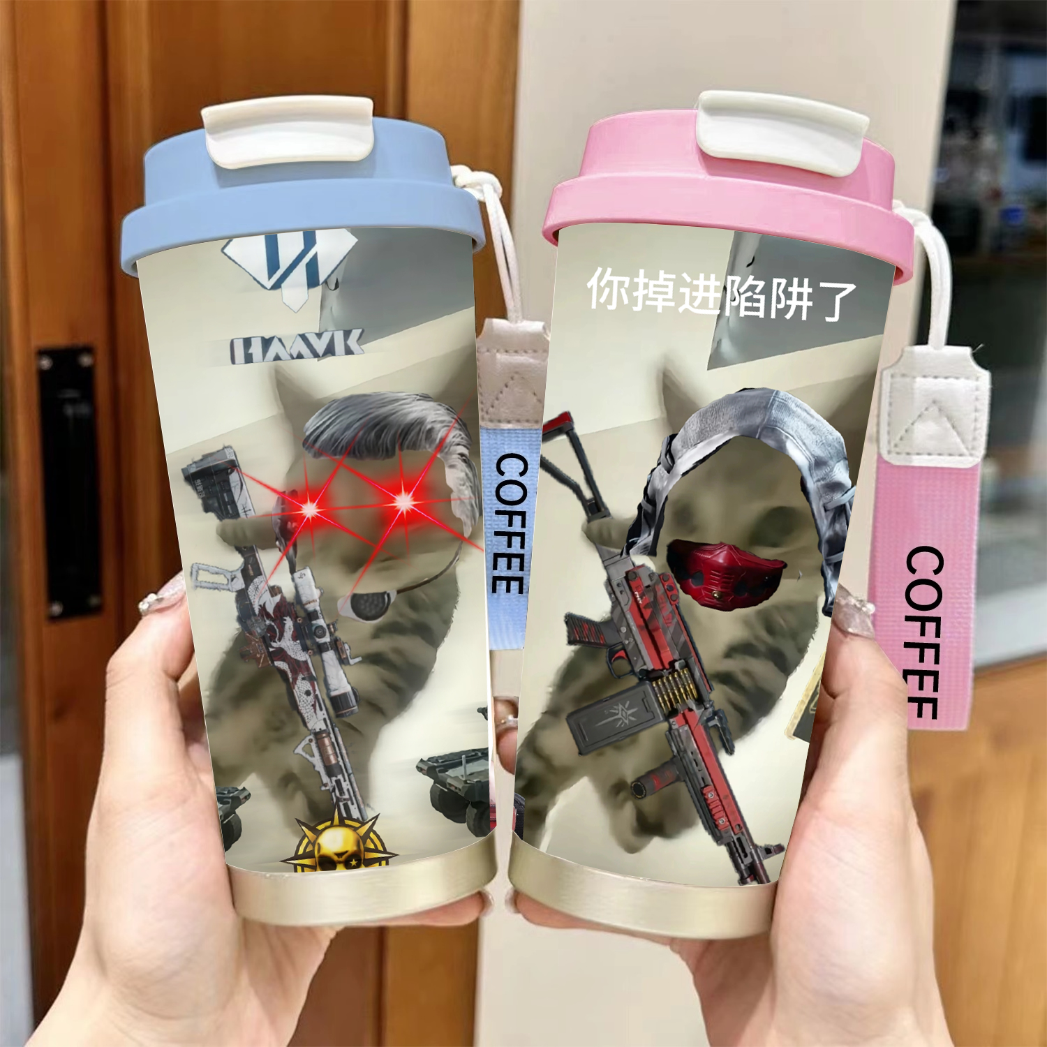 三角洲行动周边权威威龙骇爪学生上学专用保温杯男生大容量水杯子