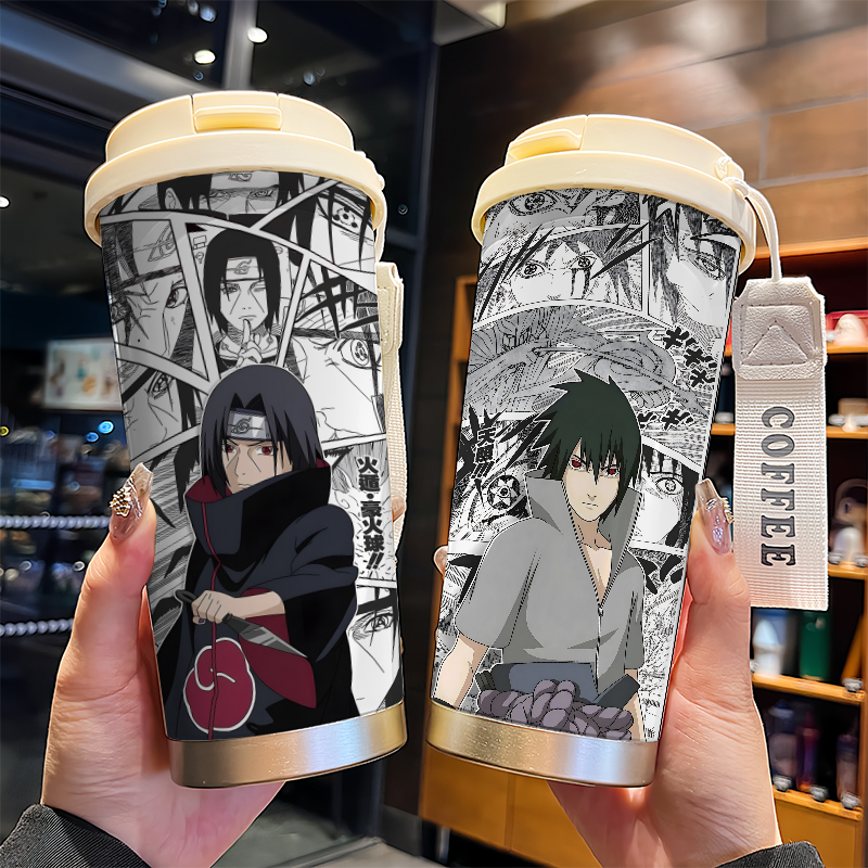 火影忍者鸣人佐助保温杯女生高颜值2025新款学生上学吸管水杯子男