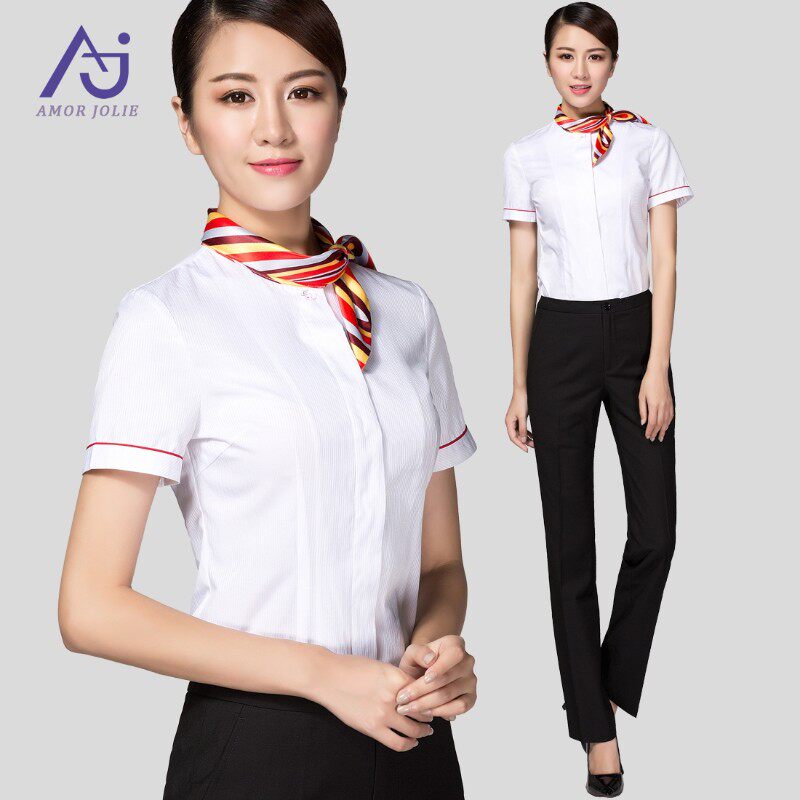 空姐制服职业衬衫女长袖2s021秋冬装新款白色时尚酒店前台工作服