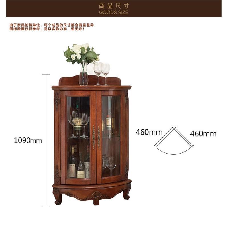 实木三角柜美式矮角柜墙角柜酒柜收纳柜转角双门酒柜客厅小角柜