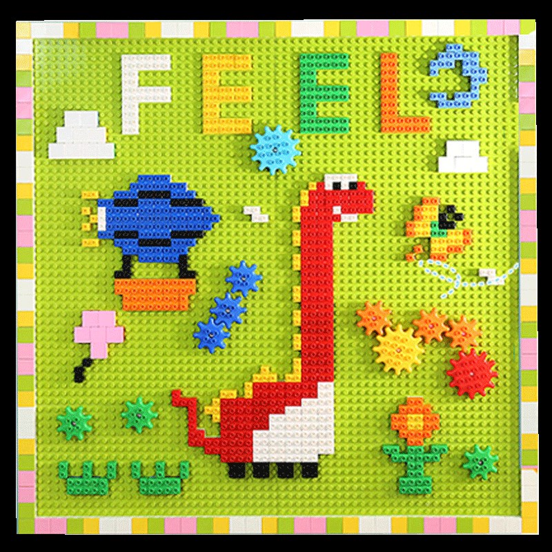 积木墙定制儿童房家用玄关装饰积木上墙大颗粒底板拼装益智玩具