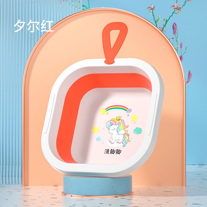 2个卡通3初生新生婴儿童用品可折叠洗脸盆装洗pp用宝宝小盆子新款