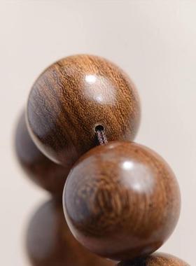 金丝檀木手串金丝楠木乌木阴沉木佛珠车挂男女士情侣紫檀手持20MM