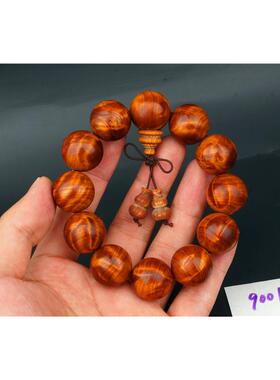 崖柏龙胆纹陈化老料闪电龙胆纹黑油玉化骨料佛珠