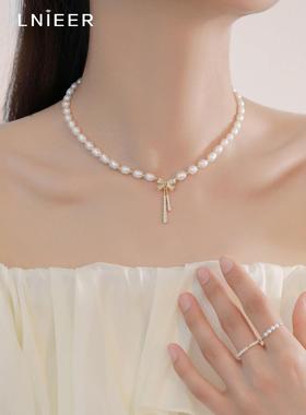 逃亡公主天然淡水珍珠项炼女性夏季2025新热风格可访问的豪华利基