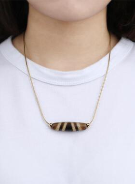 宫廷复古镀金穿天珠万能项链可以拧开螺帽穿转运珠蛇骨链男女款