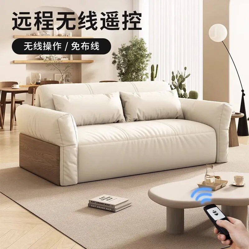 电动沙发床科技布智能可伸缩全自动折叠客厅家用书房简约坐卧两用