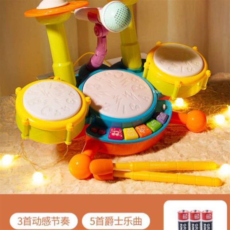 打鼓小鼓手1锣鼓宝宝打击乐器岁鼓玩具敲手儿童拍鼓一婴幼儿敲打3