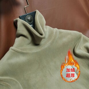 新品 冬季双面加绒加厚T恤男高领超厚实保暖发热德绒长袖打底衫男