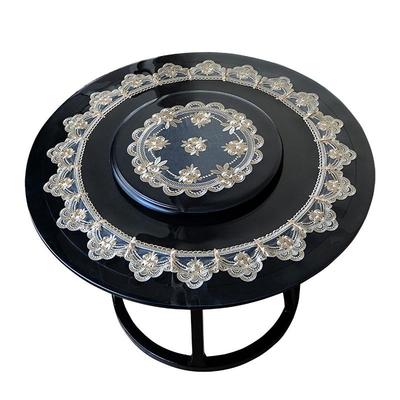 软玻璃蕾丝圆桌垫透明桌布防水防油免洗茶几垫防烫圆形餐桌垫