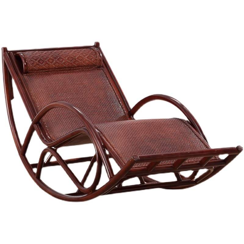 天然藤摇椅新中式藤椅成人躺椅休闲老人椅成人摇摇椅Z休闲午睡椅