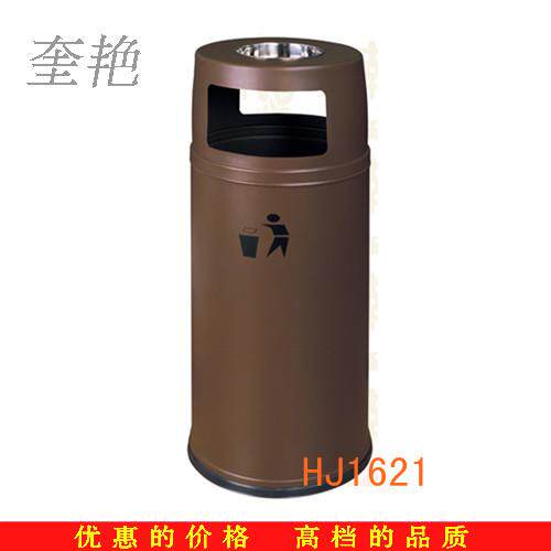 港式茶餐厅落地式垃圾桶圆形侧开口杂物R收纳箱铁烤咖啡色