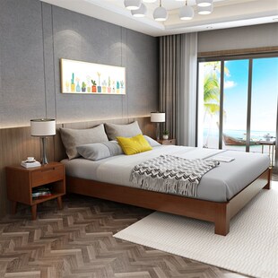 排骨架床无床头简约现代床架子日式矮床榻榻M米床民宿酒店定制床